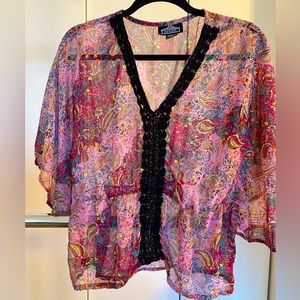 Pink Paisley Sheer Tunic Shirt